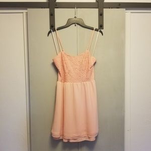 Princess by Vera Wang Pink Lace, Cutout Back Dress